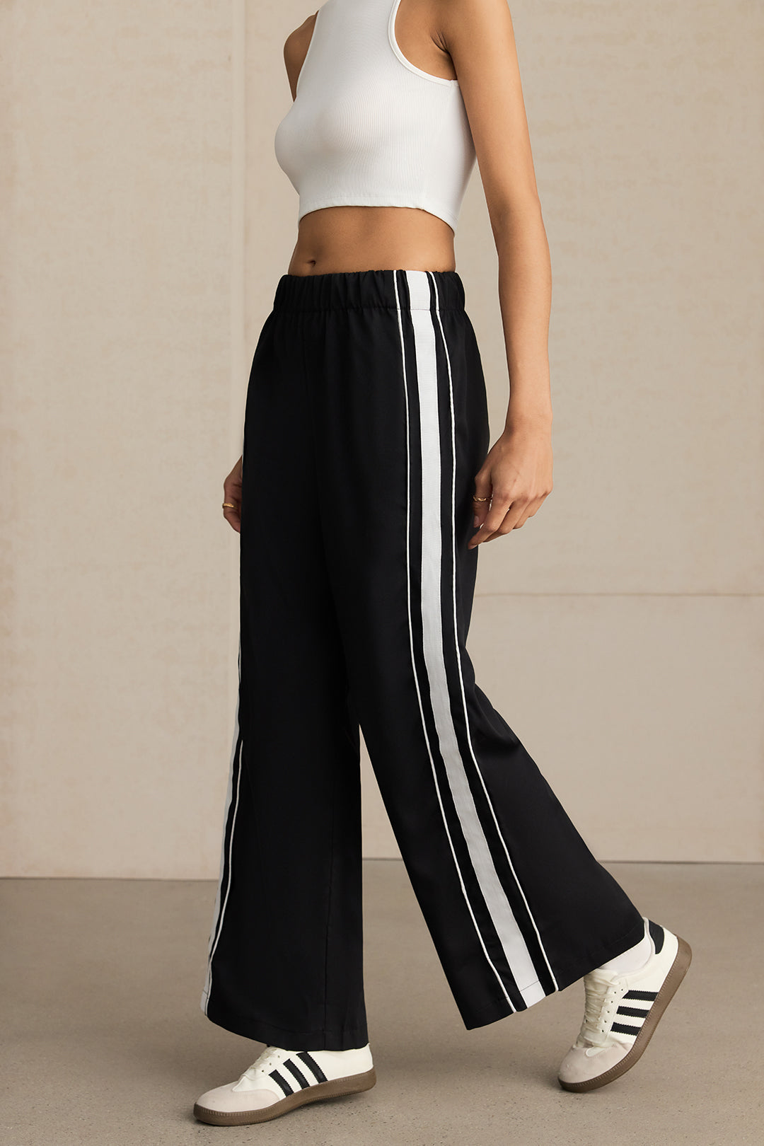 Contrast Straight Leg Pants