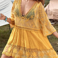 Loose Lace Beach Vacation Bikini Cover-Up Dress