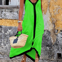 Suspender Colorblock Midi Dress