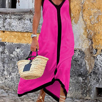 Suspender Colorblock Midi Dress