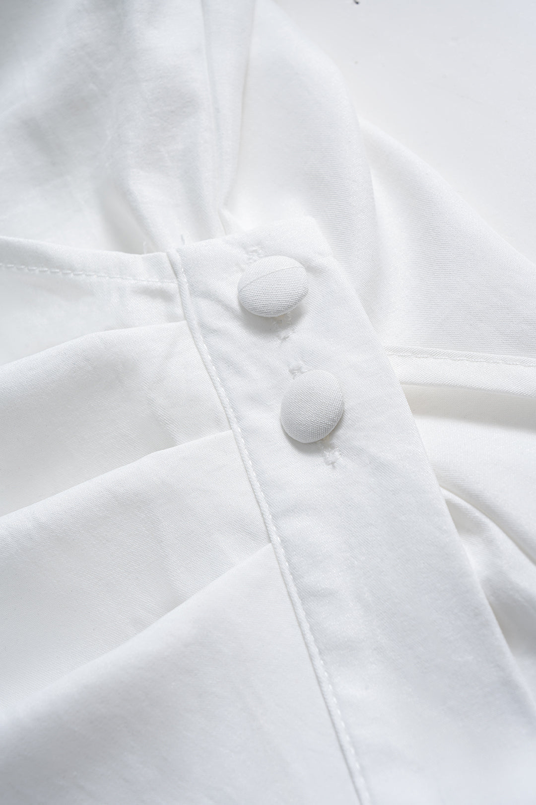 V-Neck Asymmetrical Tie Back Long-Sleeve Shirt