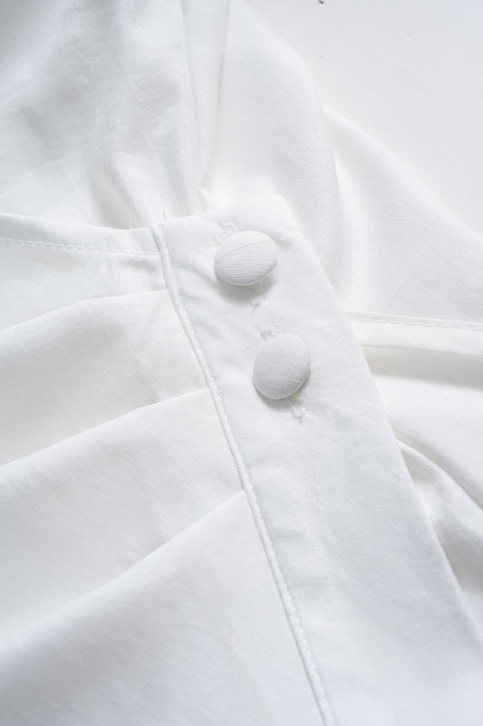 V-Neck Asymmetrical Tie Back Long-Sleeve Shirt