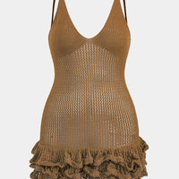 Plus Size Knit Ruffle Slip Dress