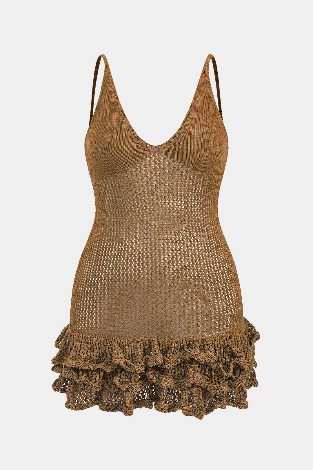 Plus Size Knit Ruffle Slip Dress