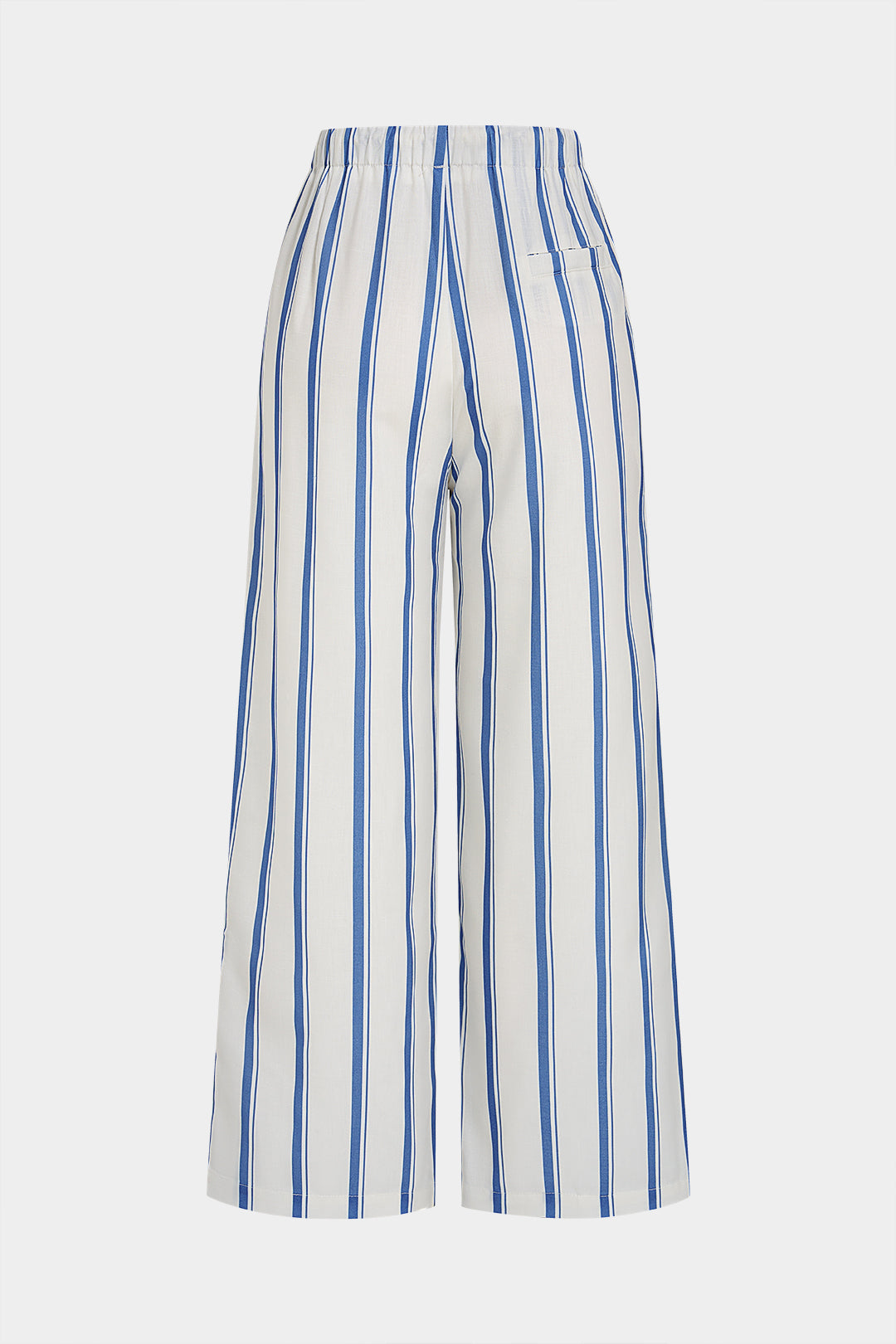 Stripes Print Linen Wide Leg Pants