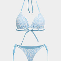 Stripes Print Tie-Up Bikini Set