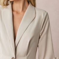 Lapel Button Long Sleeve Shirt And Shorts Set