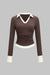 Contarst Polo Long-Sleeve Top