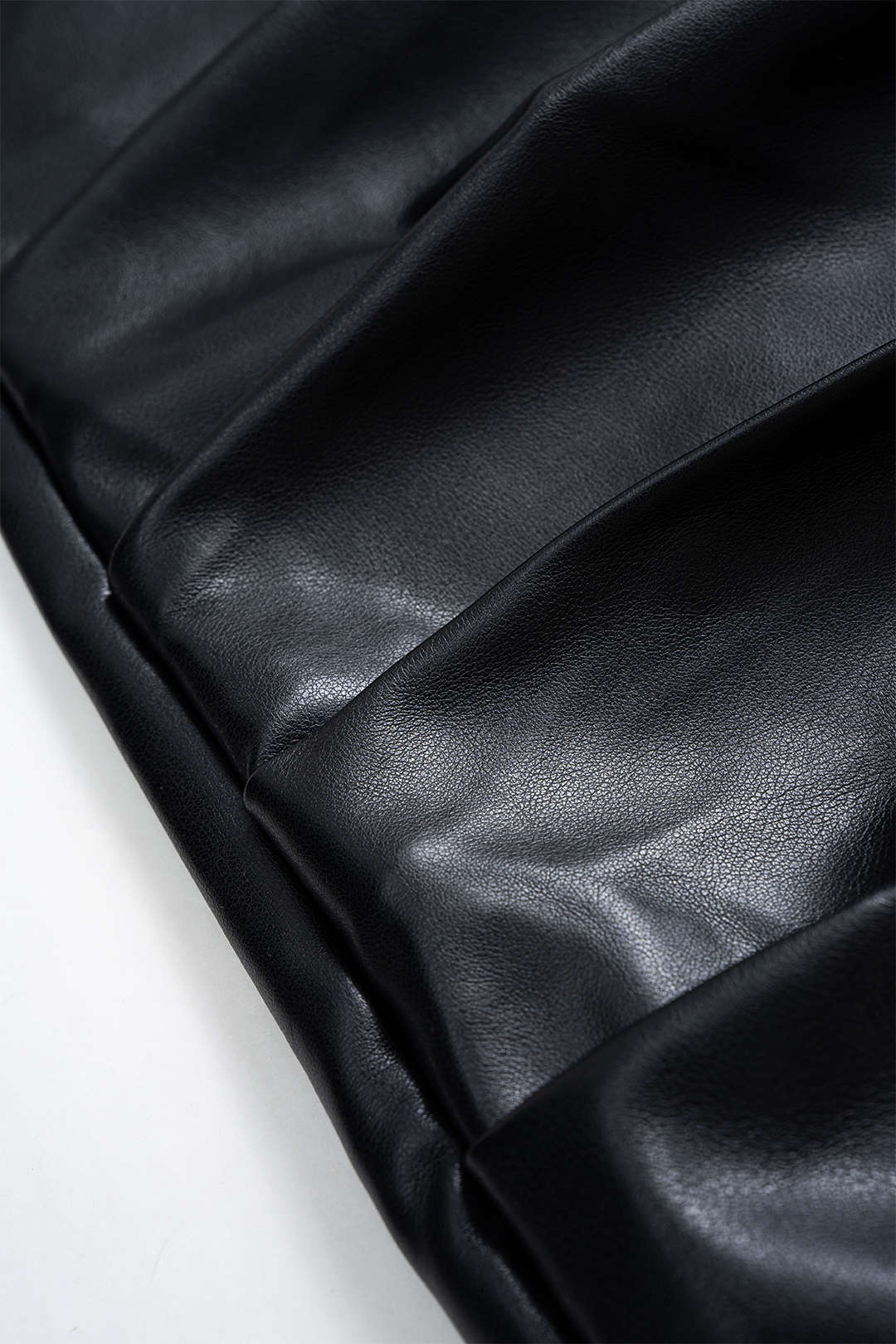 Faux Leather Ruched Asymmetrical Mini Skirt