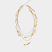 Pearl Chain Layered Necklace