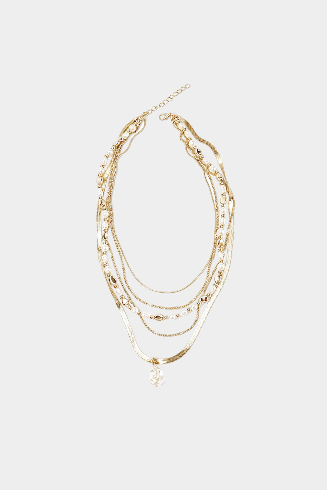 Pearl Chain Layered Necklace