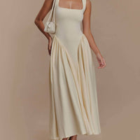 Minimalist Retro Square Neck Dress