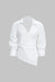 V-Neck Asymmetrical Tie Back Long-Sleeve Shirt