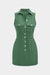 Button Pocket Sleeveless Mini Dress