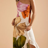 One-Shoulder Maxi Slip Dress