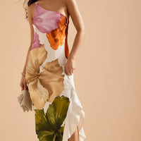 One-Shoulder Maxi Slip Dress