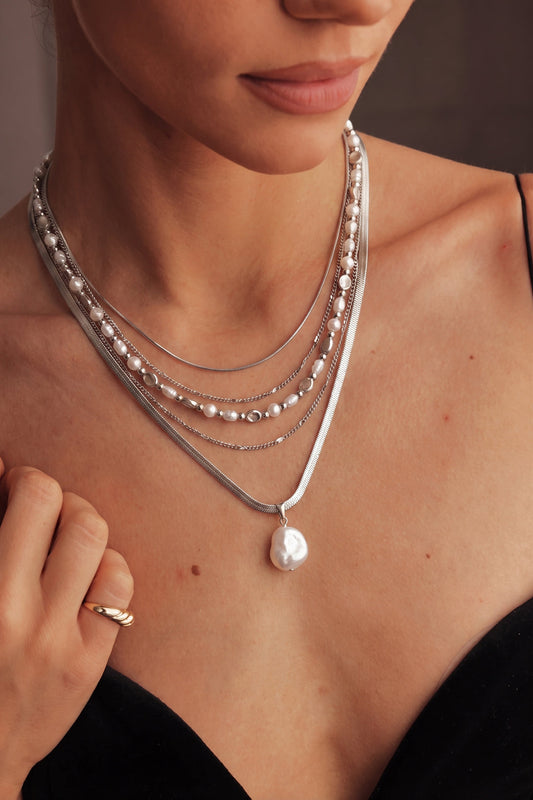 Pearl Chain Layered Necklace