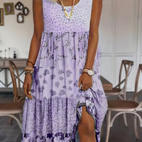 Luna Boho Patchwork Midi Dress
