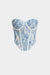 Artistic Print Bustier Tie Back Tube Top