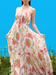 Hand-Drawn Prints Striking Tube Maxi Dress