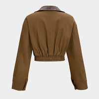 Denim Patchwork Shirred Jacket