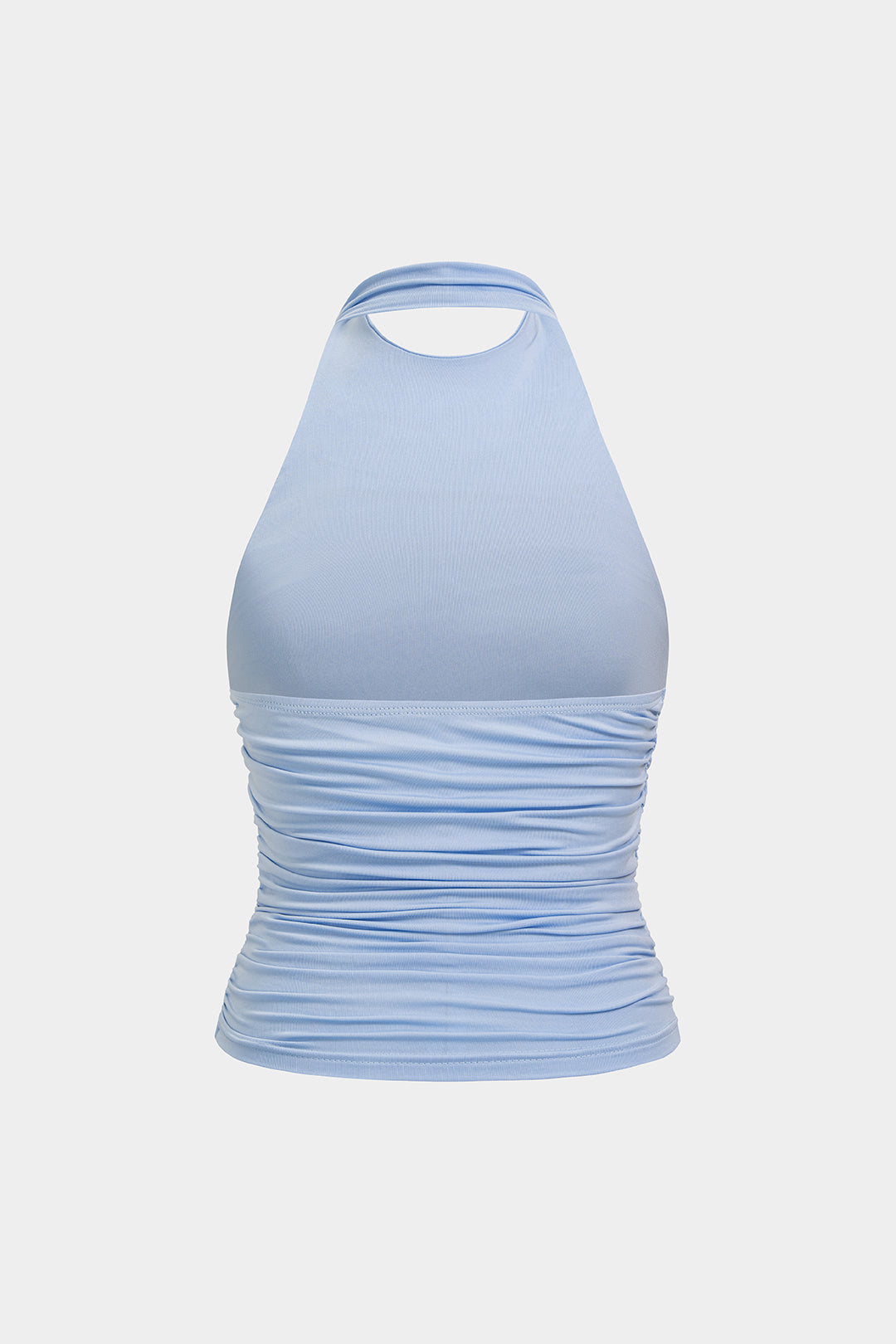 Halter Neck Backless Ruched Tank Top