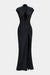 Mock Neck Cut Out High Slit Short Sleeve Maxi Dress