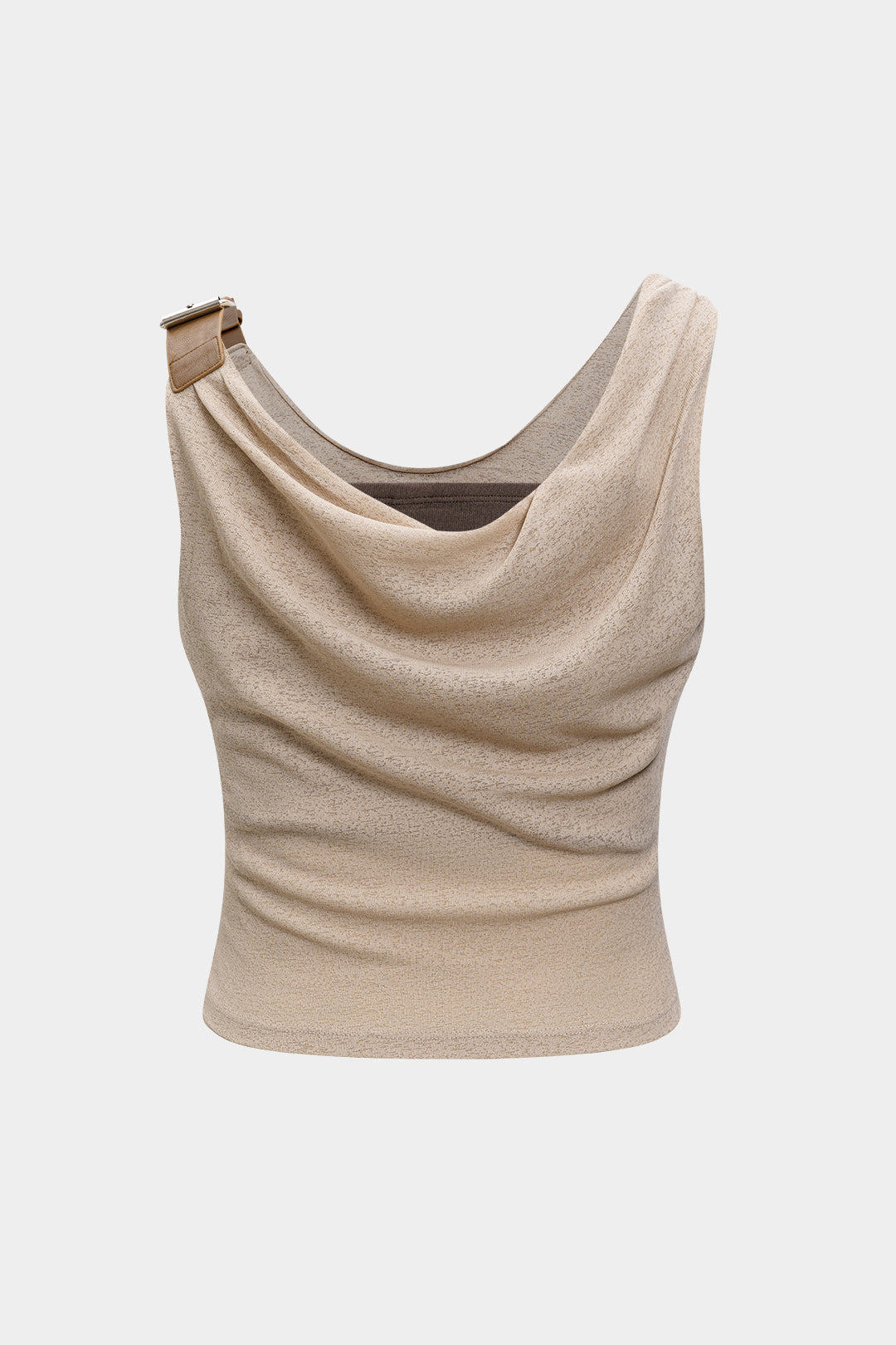 Decoración metálica Camiseta de tanques ruchada asimétrica