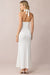 Halter Neck Tie Back Backless Metallic Decor Sleeveless Maxi Dress