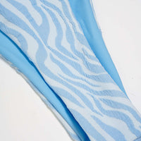 Stripes Print Tie-Up Bikini Set