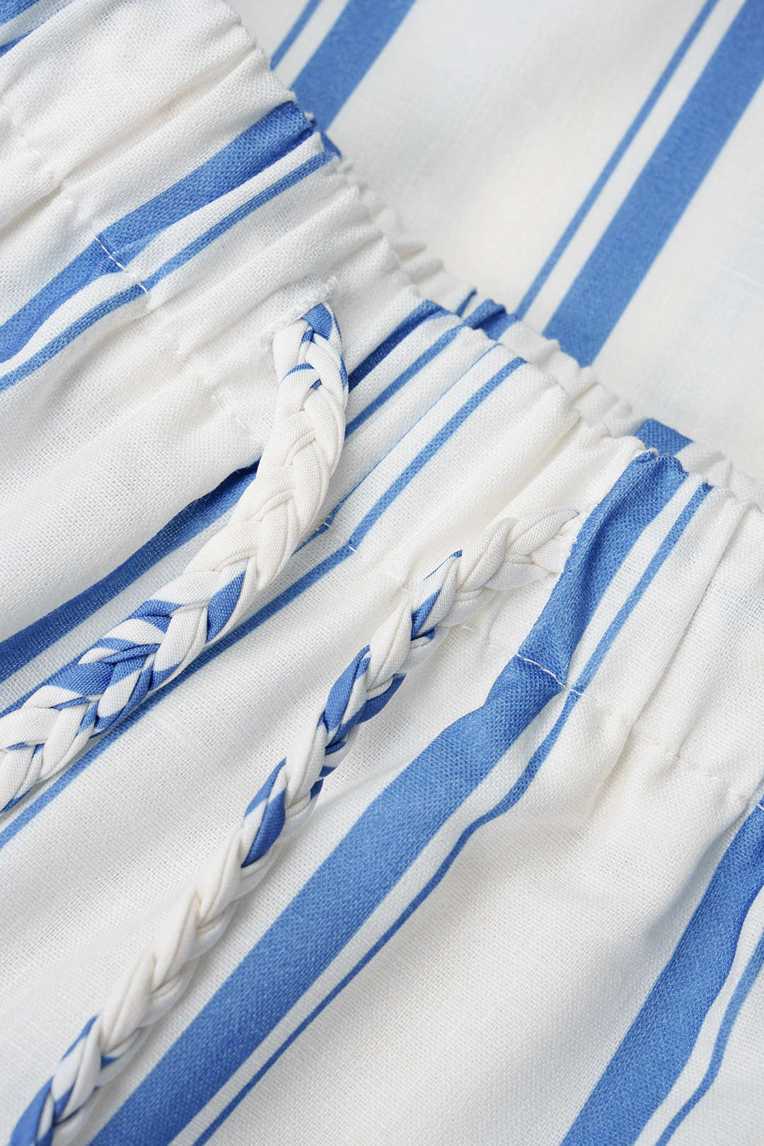 Stripes Print Linen Wide Leg Pants