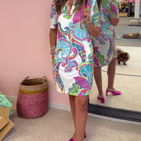 ARIA PRINTED SHIFT DRESS