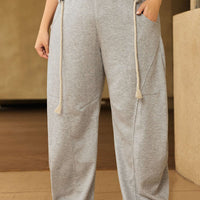 Plus Size Tie-Up Barrel Pants