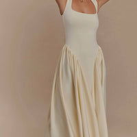 Minimalist Retro Square Neck Dress