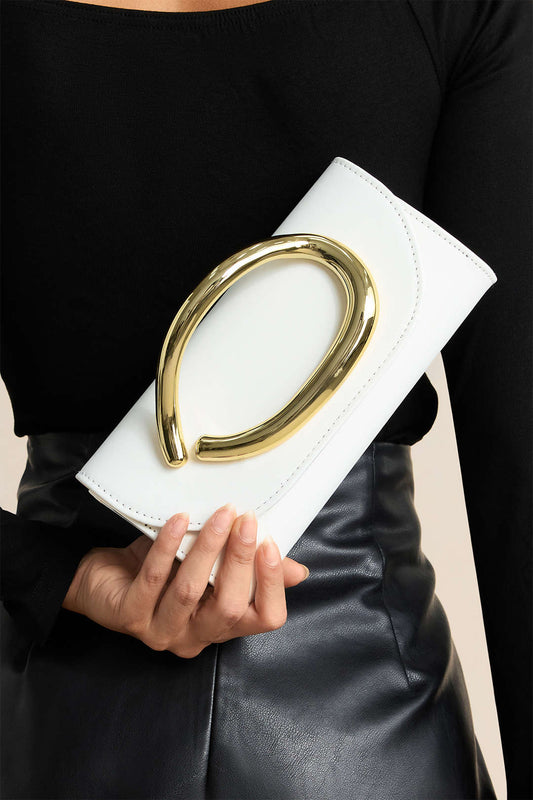 Metallic Faux Leather Clutch Bag