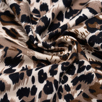 Leopard Print Sheer Lace Trim Sleeveless Bodysuit