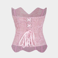Floral Corset Tie Back Tube Top