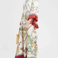 Hand-Placed Ebony Print Maxi Dress