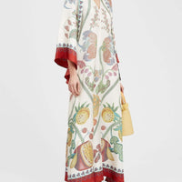 Hand-Placed Ebony Print Maxi Dress