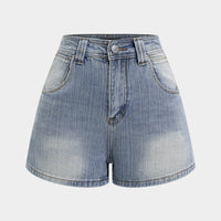 Denim High Waist Wide Leg Shorts