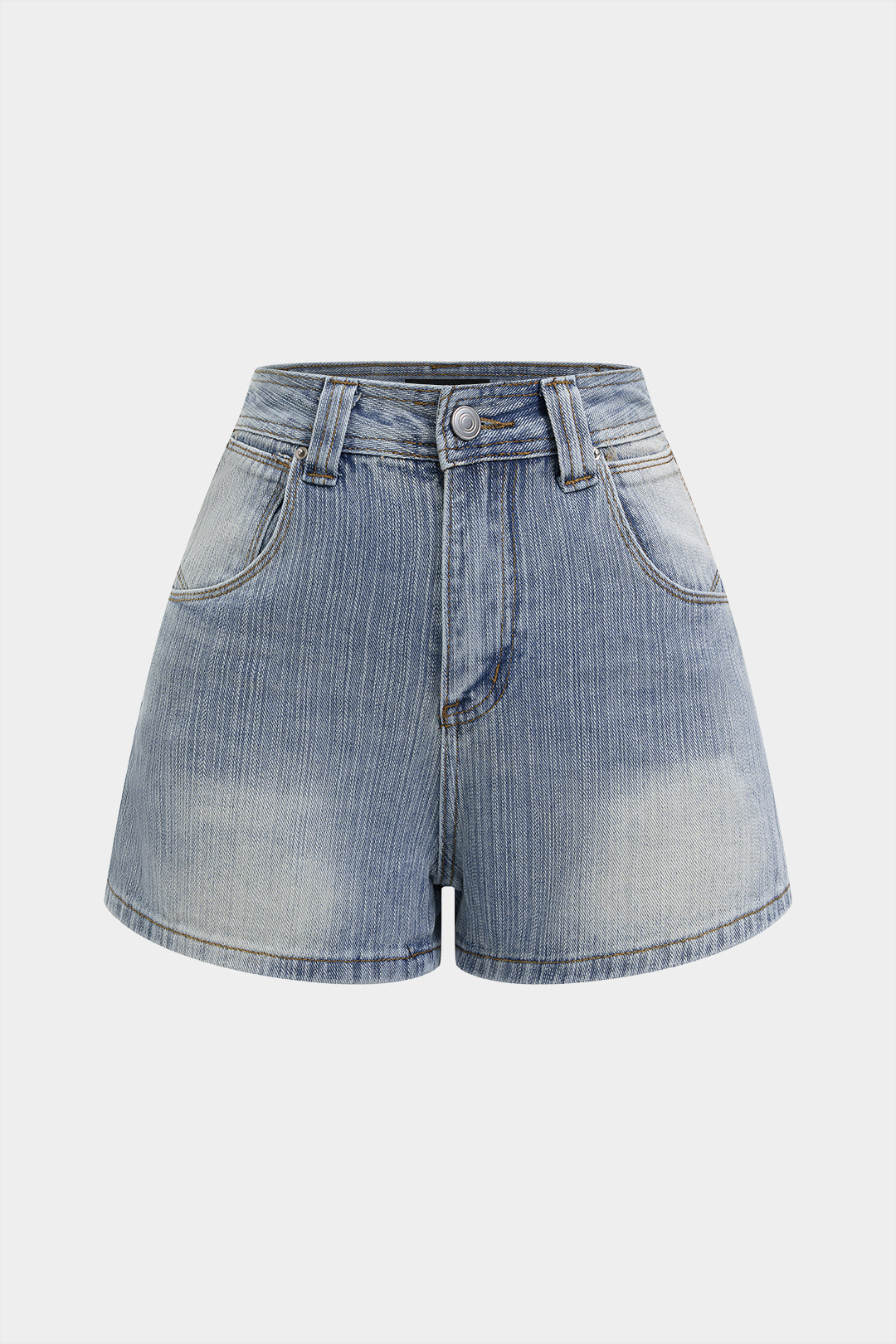 Denim High Waist Wide Leg Shorts
