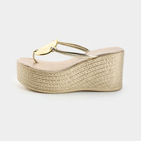 Metallic Ring Toe Sandals