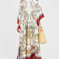 Hand-Placed Ebony Print Maxi Dress