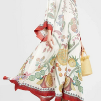 Hand-Placed Ebony Print Maxi Dress
