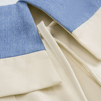Denim Button Vest And Contrast Drawstring Barrel Trousers Set