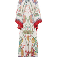 Hand-Placed Ebony Print Maxi Dress
