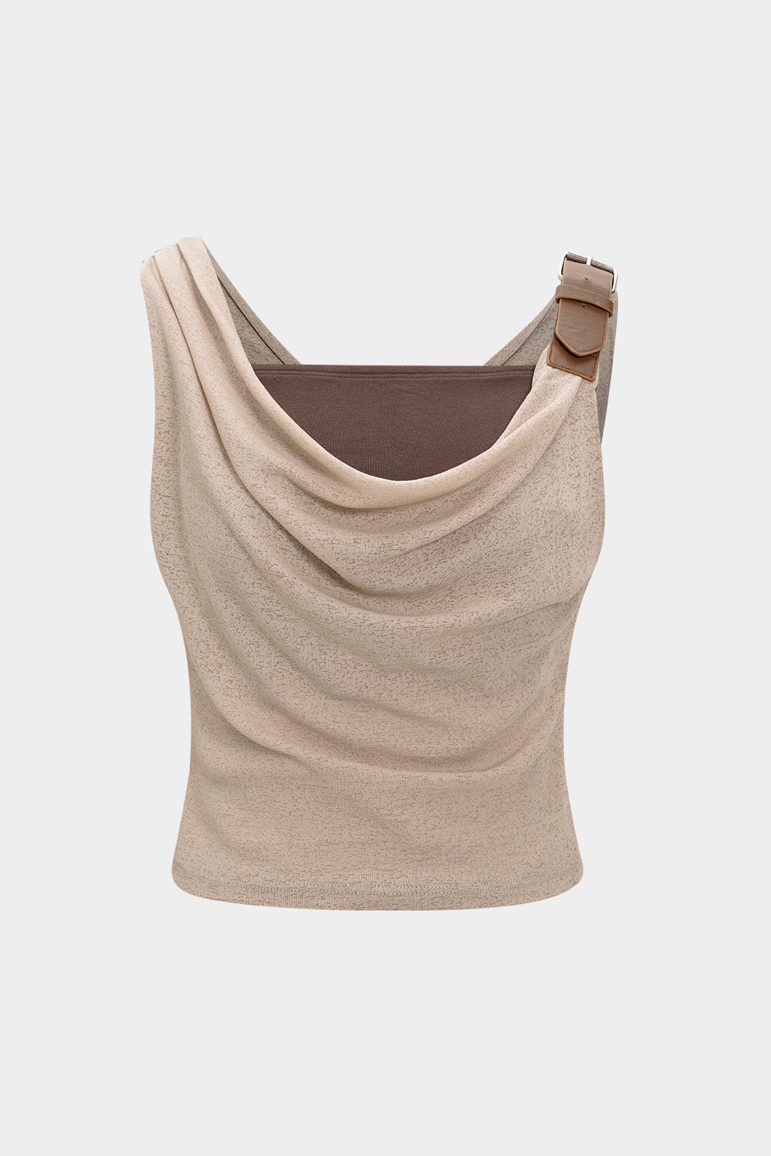 Decoración metálica Camiseta de tanques ruchada asimétrica
