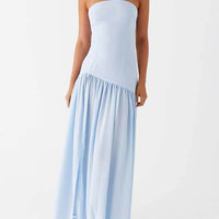 Exquisite Backless Pleats Strapless Maxi Dress
