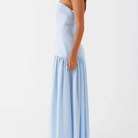 Exquisite Backless Pleats Strapless Maxi Dress