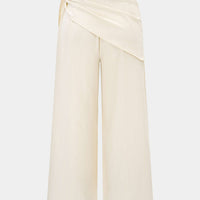 Striped Ruched Tie-Up Wide Leg Pants